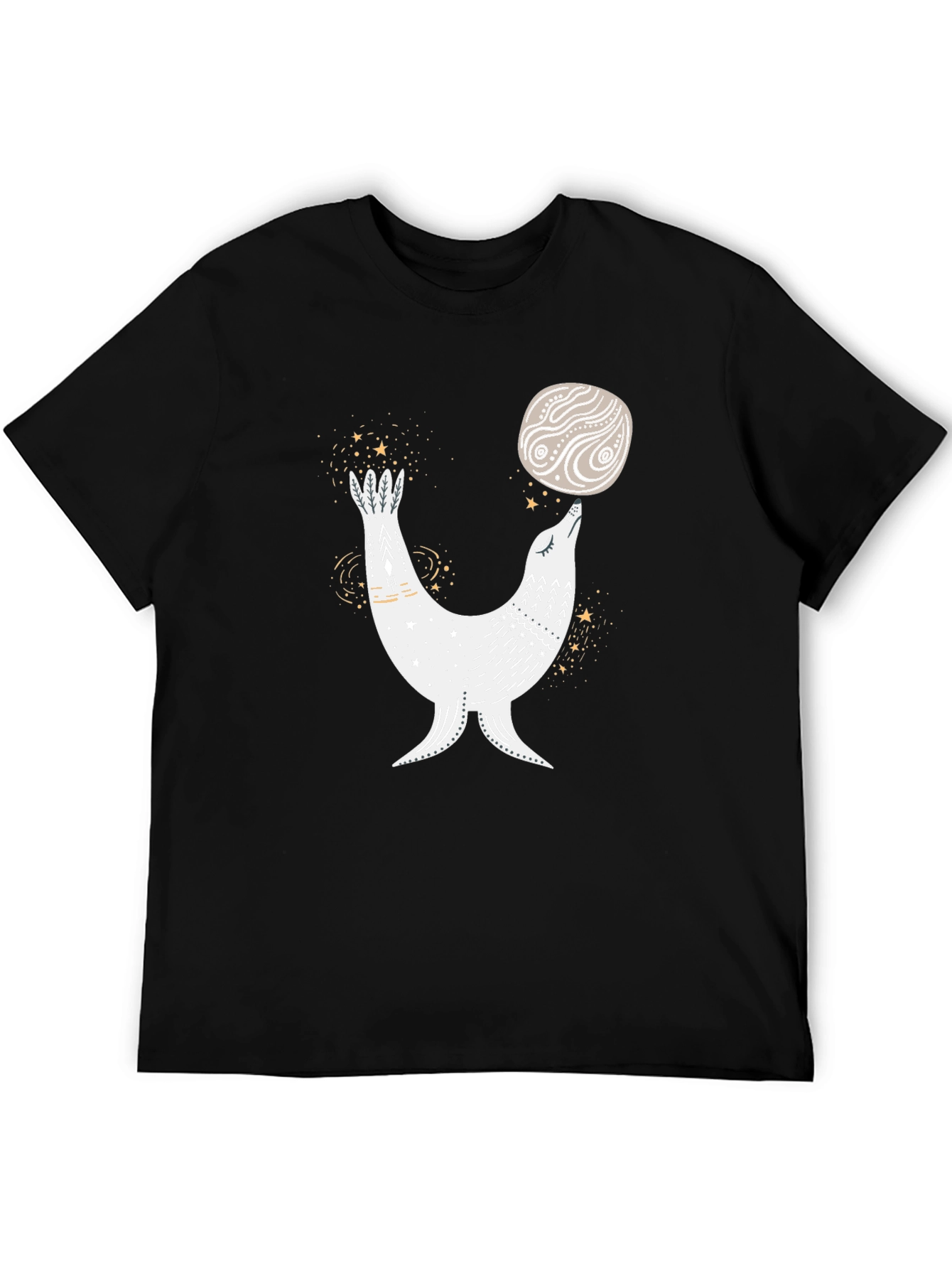 Seal Balancing Ball T-Shirt - Black Graphic Tee