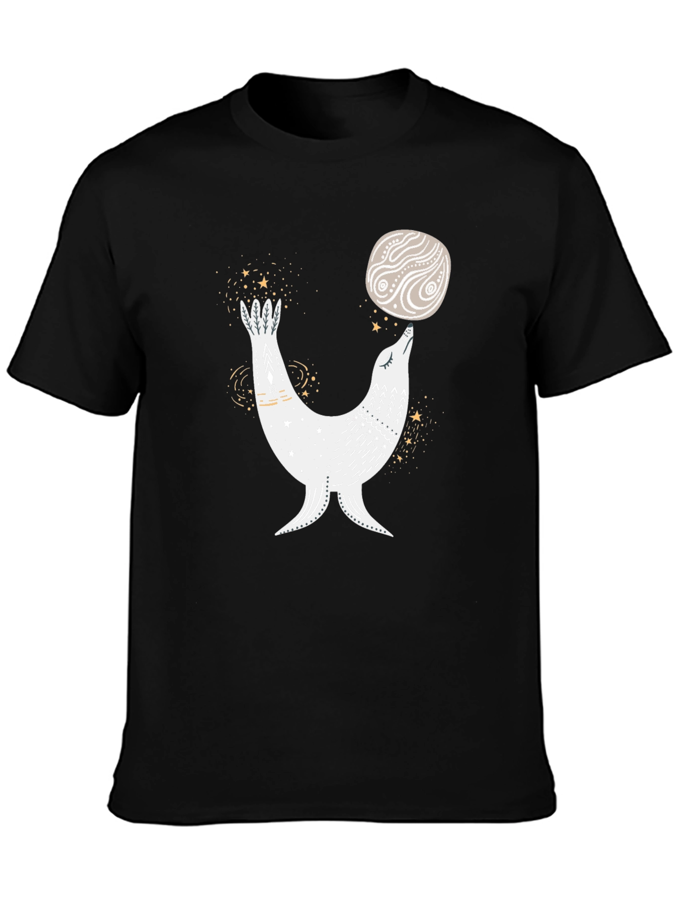 Seal Balancing Ball T-Shirt - Black Graphic Tee
