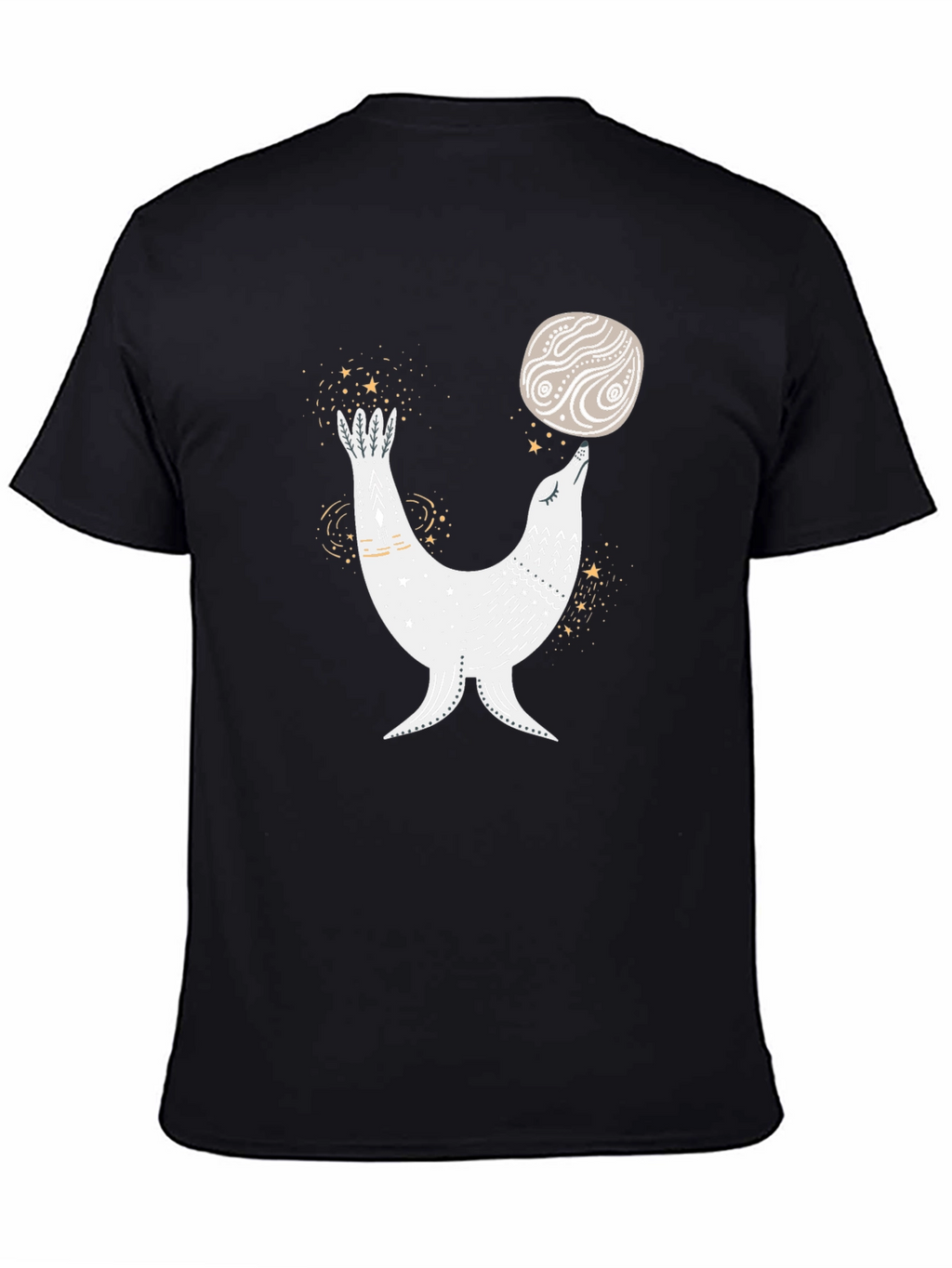 Seal Balancing Ball T-Shirt - Black Graphic Tee