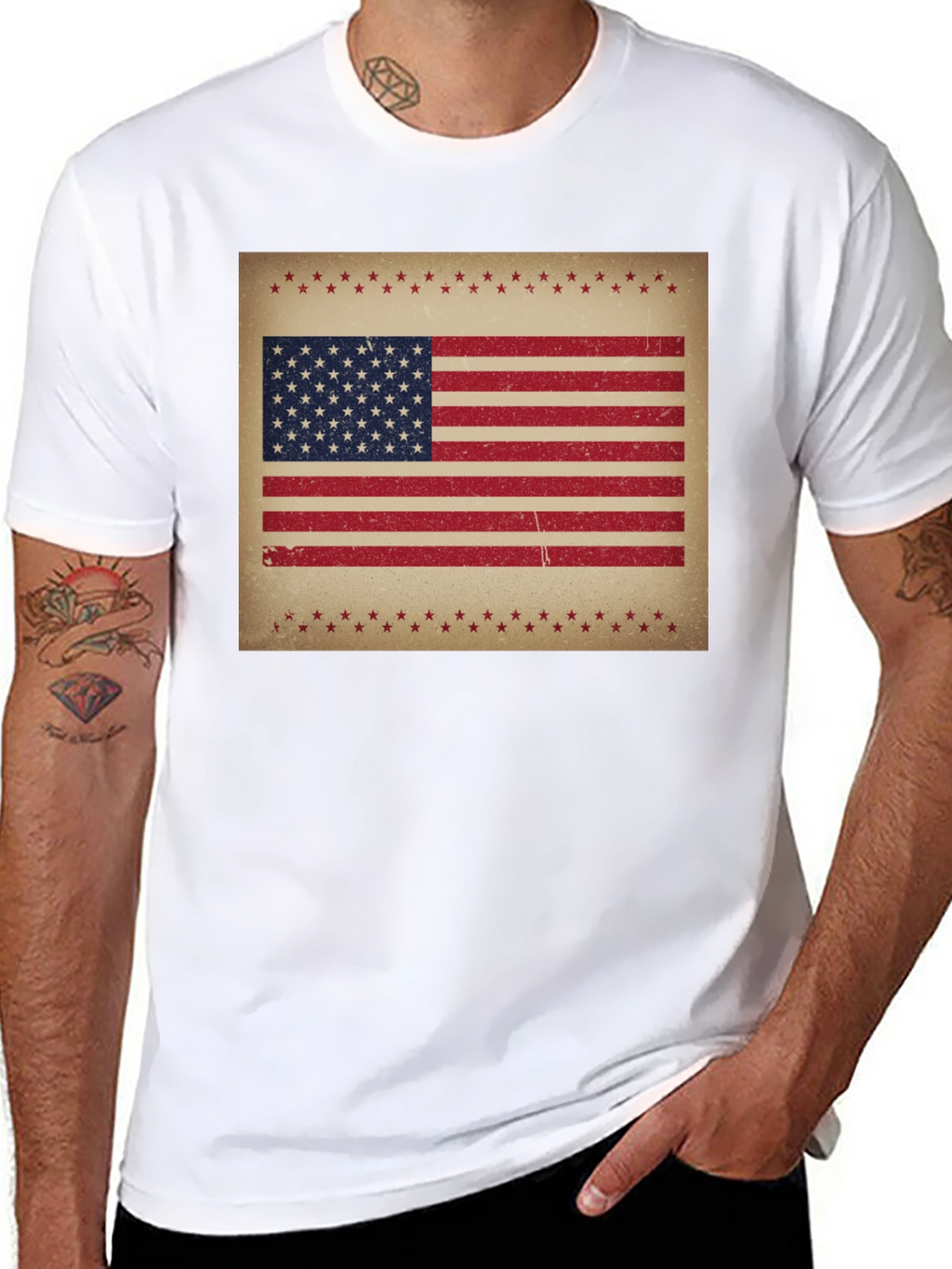 Distressed American Flag Graphic Tee