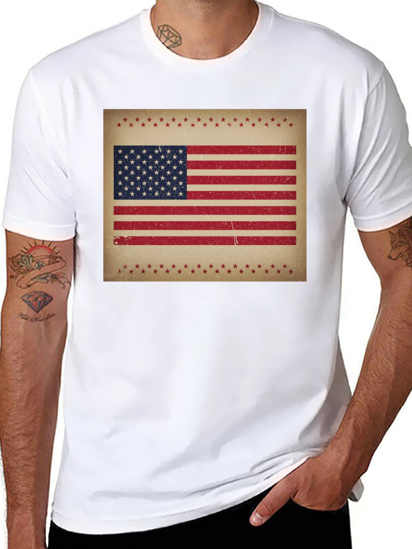 Distressed American Flag Graphic Tee