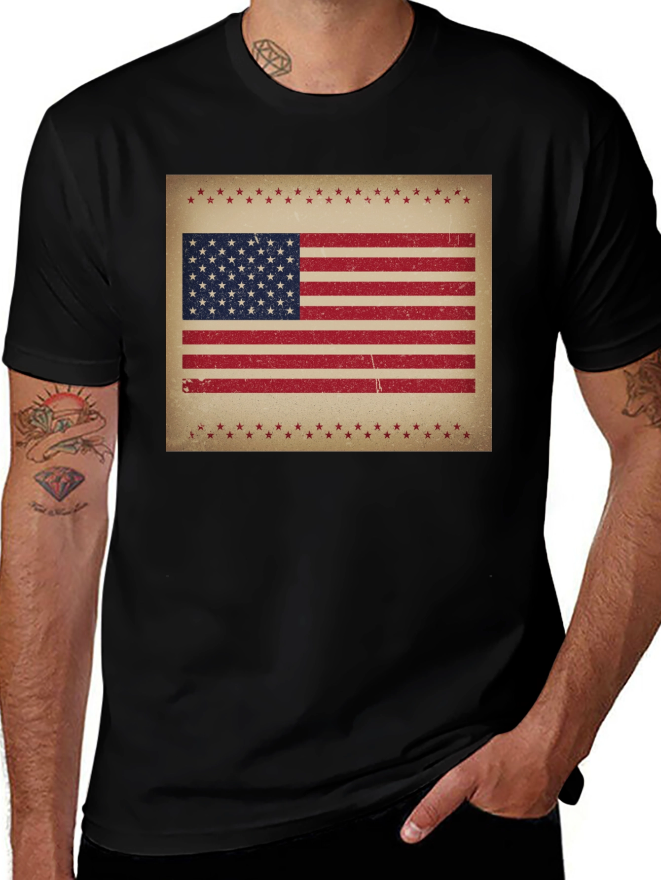 Distressed American Flag Graphic Tee