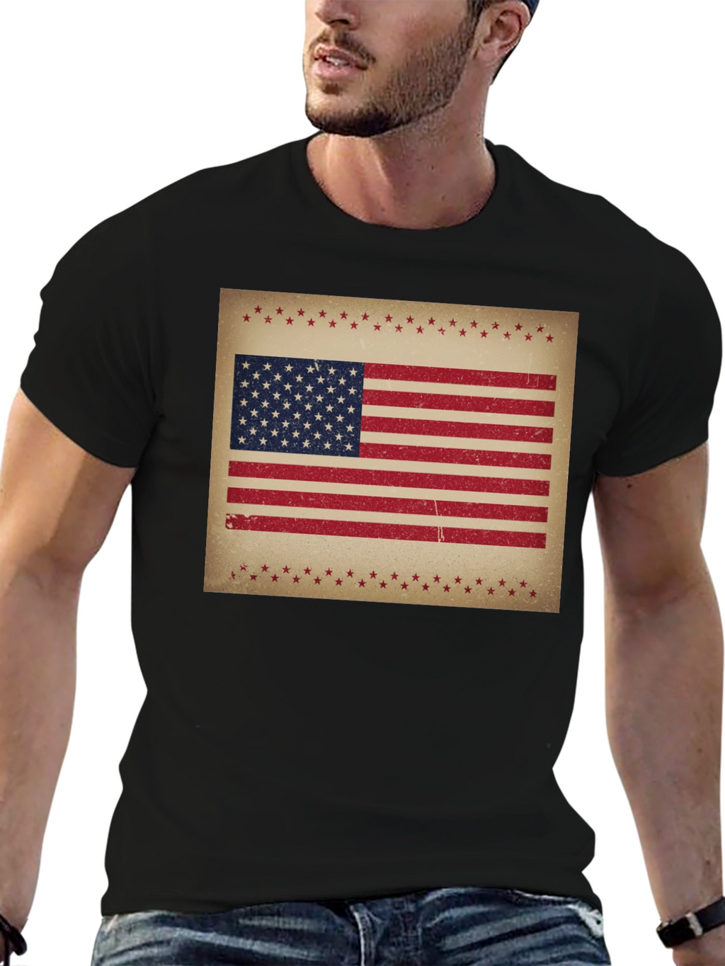 Distressed American Flag Graphic Tee