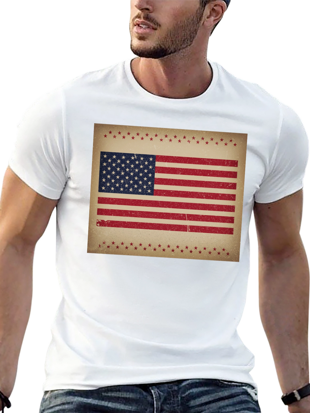 Distressed American Flag Graphic Tee