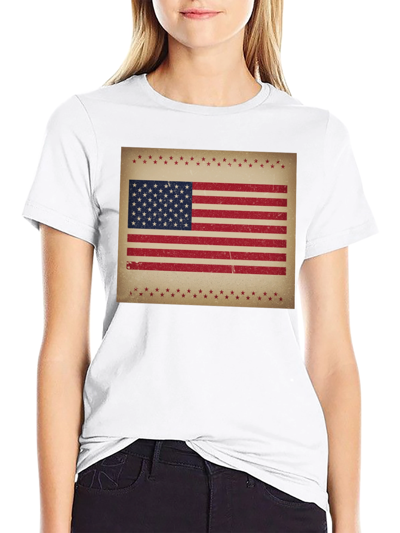 Distressed American Flag Graphic Tee