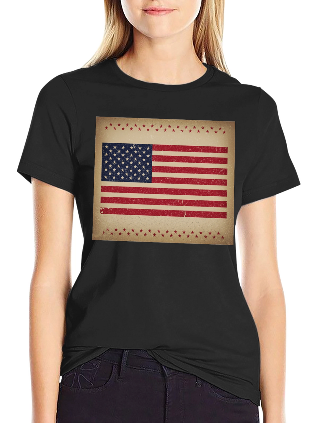 Distressed American Flag Graphic Tee