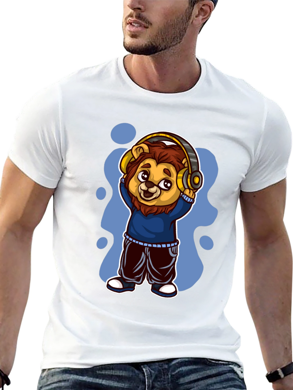 Cool Lion Cartoon Graphic Tee