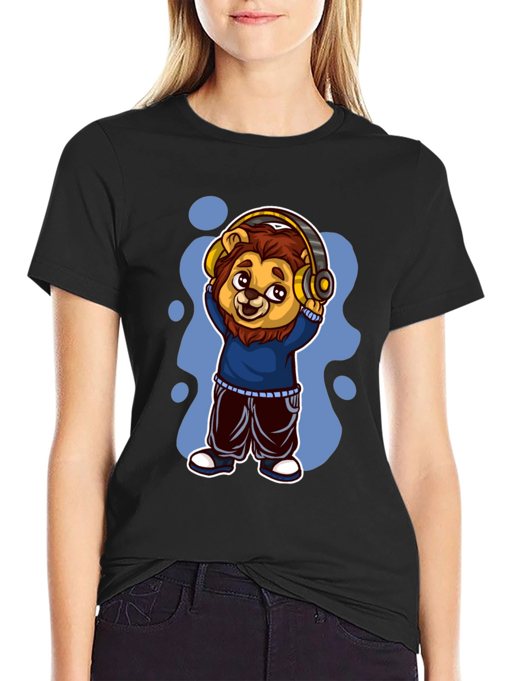 Cool Lion Cartoon Graphic Tee