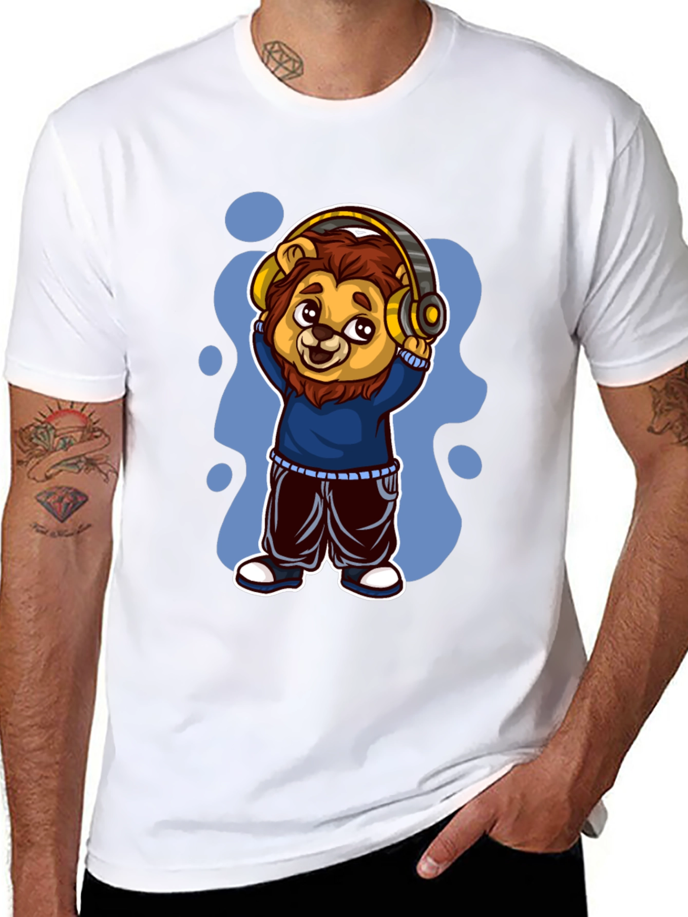 Cool Lion Cartoon Graphic Tee