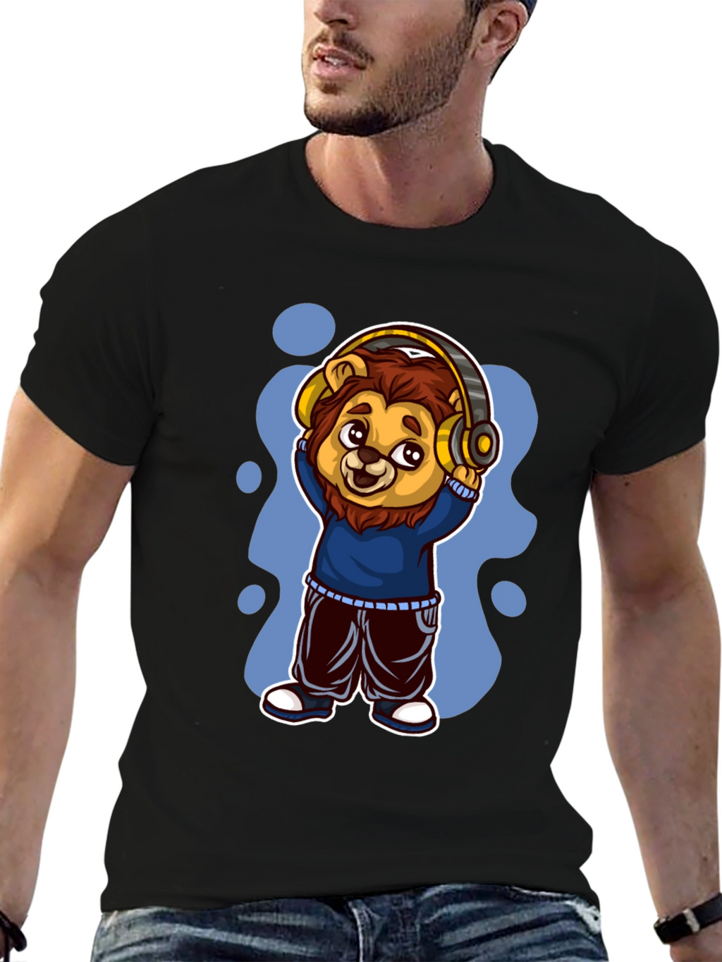 Cool Lion Cartoon Graphic Tee