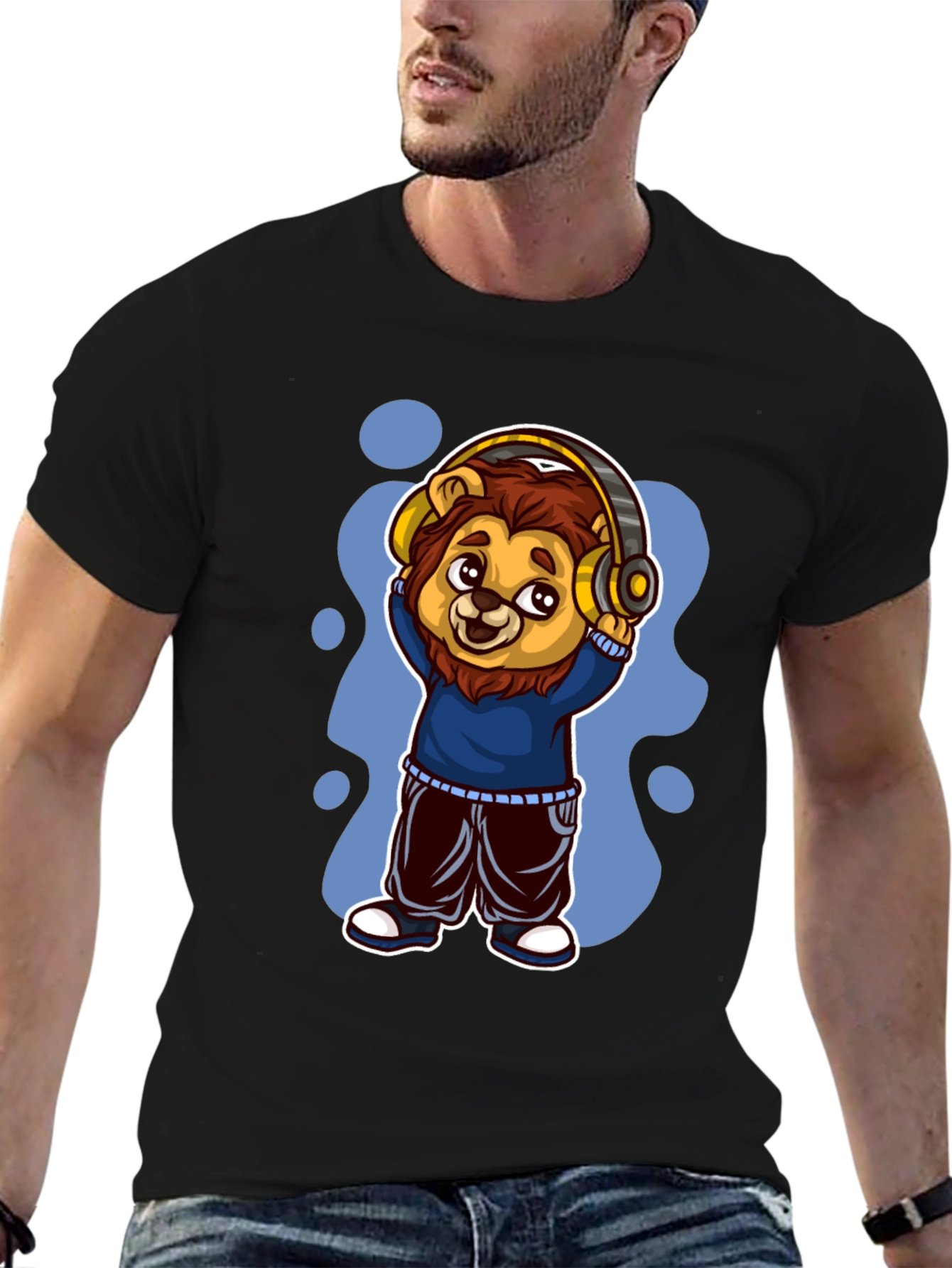 Cool Lion Cartoon Graphic Tee