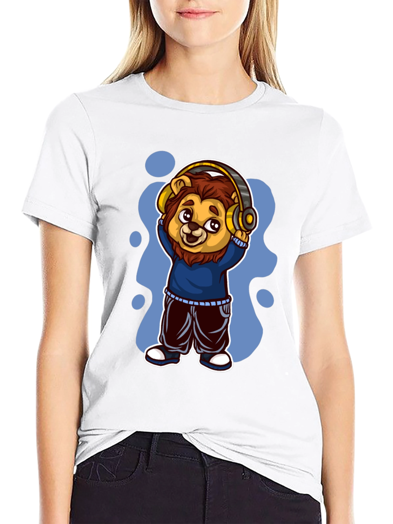 Cool Lion Cartoon Graphic Tee
