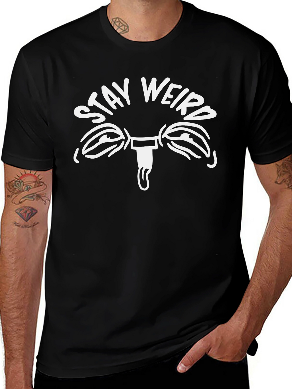 Stay Weird Graphic Tee - Unisex Black T-Shirt