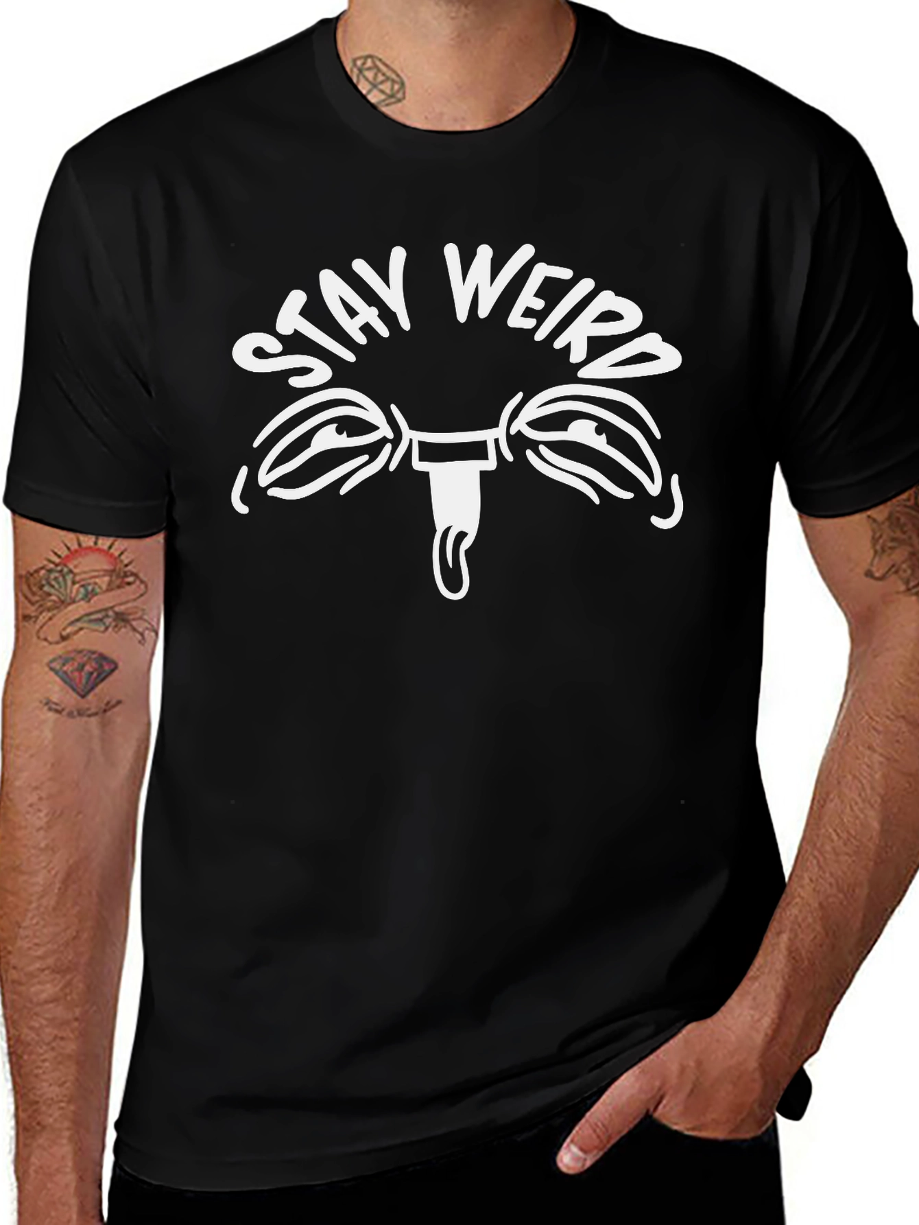 Stay Weird Graphic Tee - Unisex Black T-Shirt