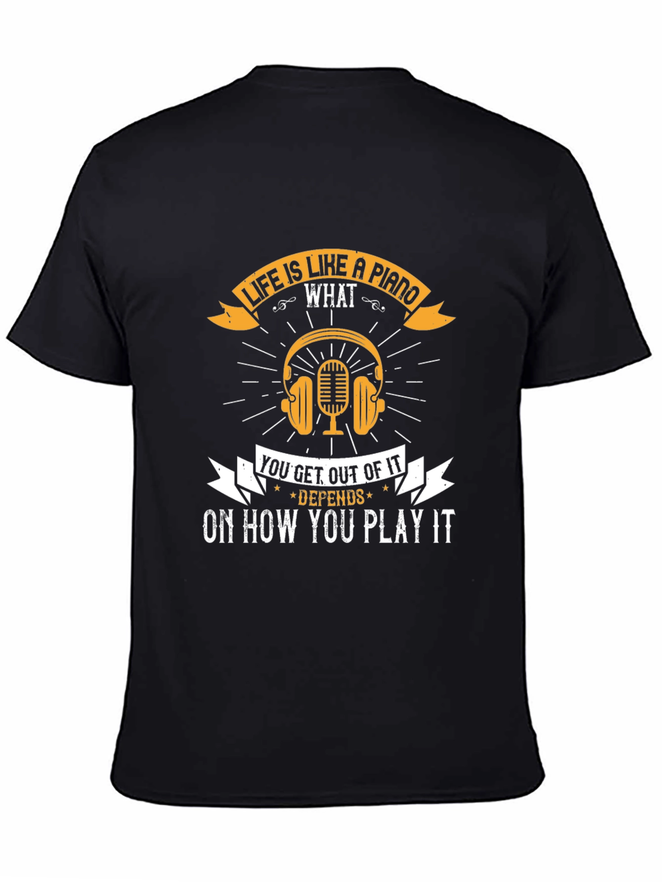Life Is Like A Piano Graphic Tee - Music Lover T-Shirt