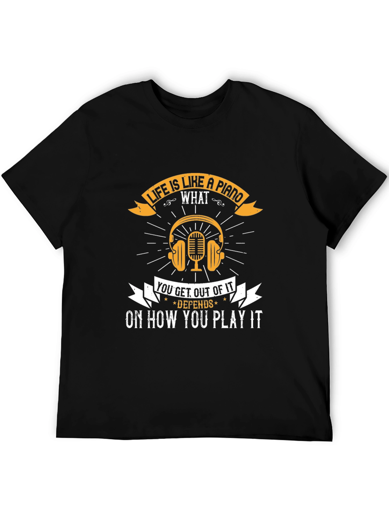 Life Is Like A Piano Graphic Tee - Music Lover T-Shirt