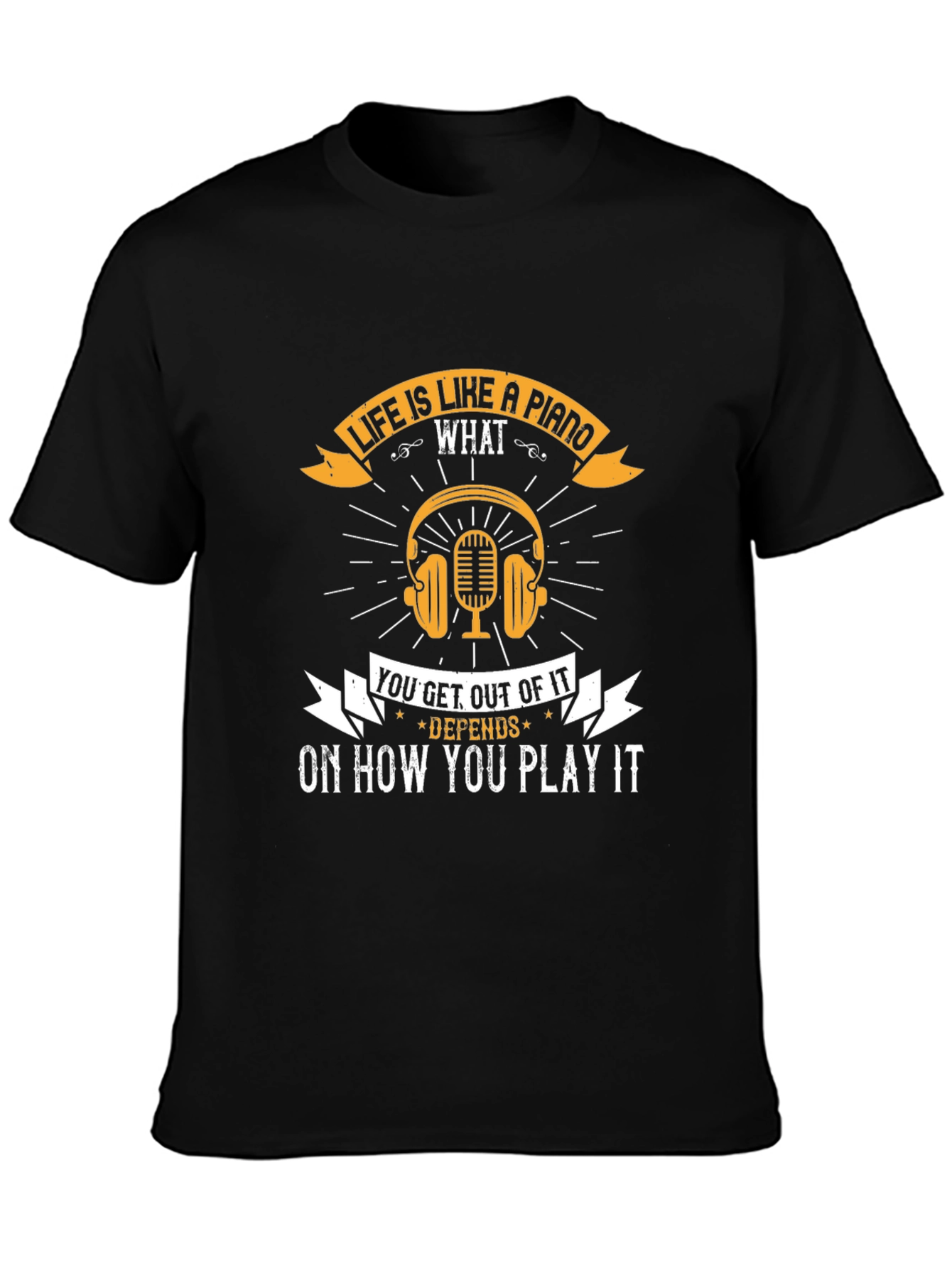 Life Is Like A Piano Graphic Tee - Music Lover T-Shirt