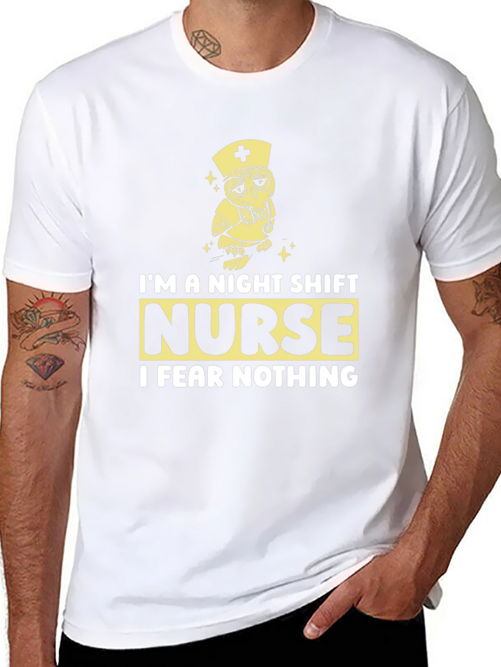 Night Shift Nurse Owl Graphic Tee