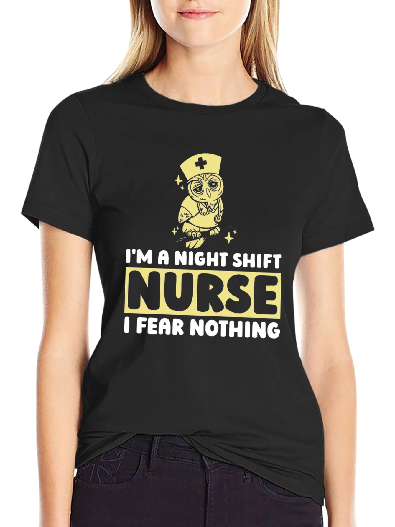 Night Shift Nurse Owl Graphic Tee