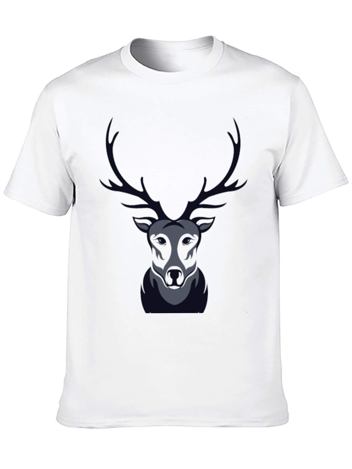 Mens Black T-Shirt with Stag Graphic