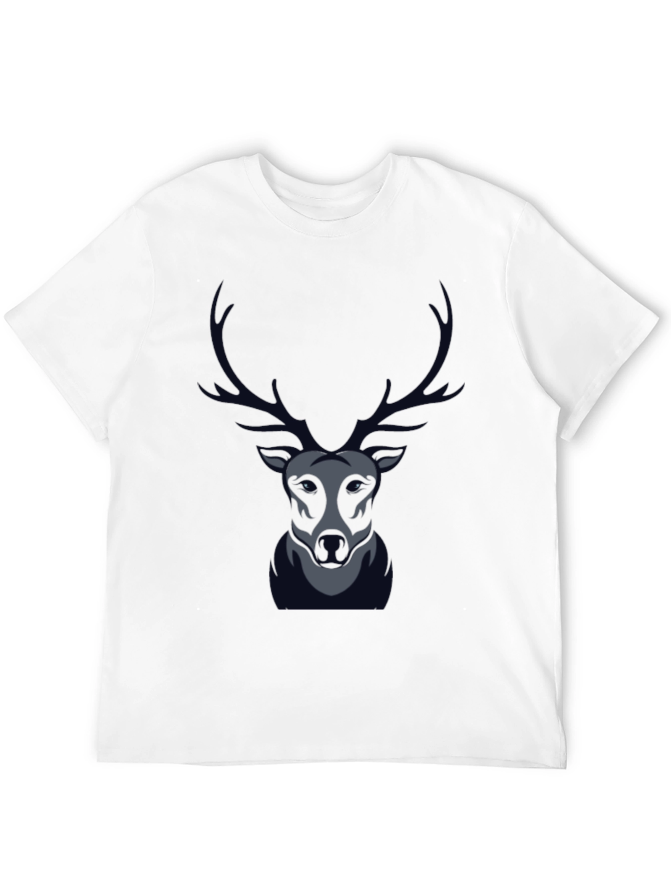 Mens Black T-Shirt with Stag Graphic