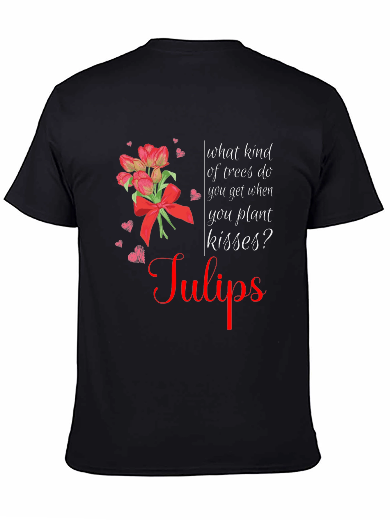 Tulips Kisses Black T-Shirt