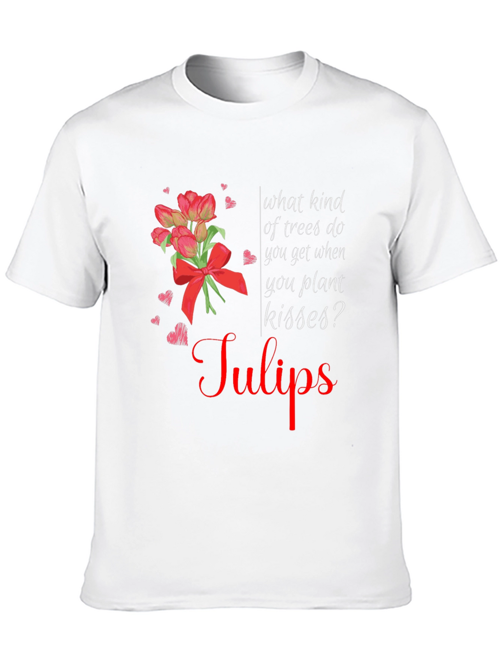 Tulips Kisses Black T-Shirt