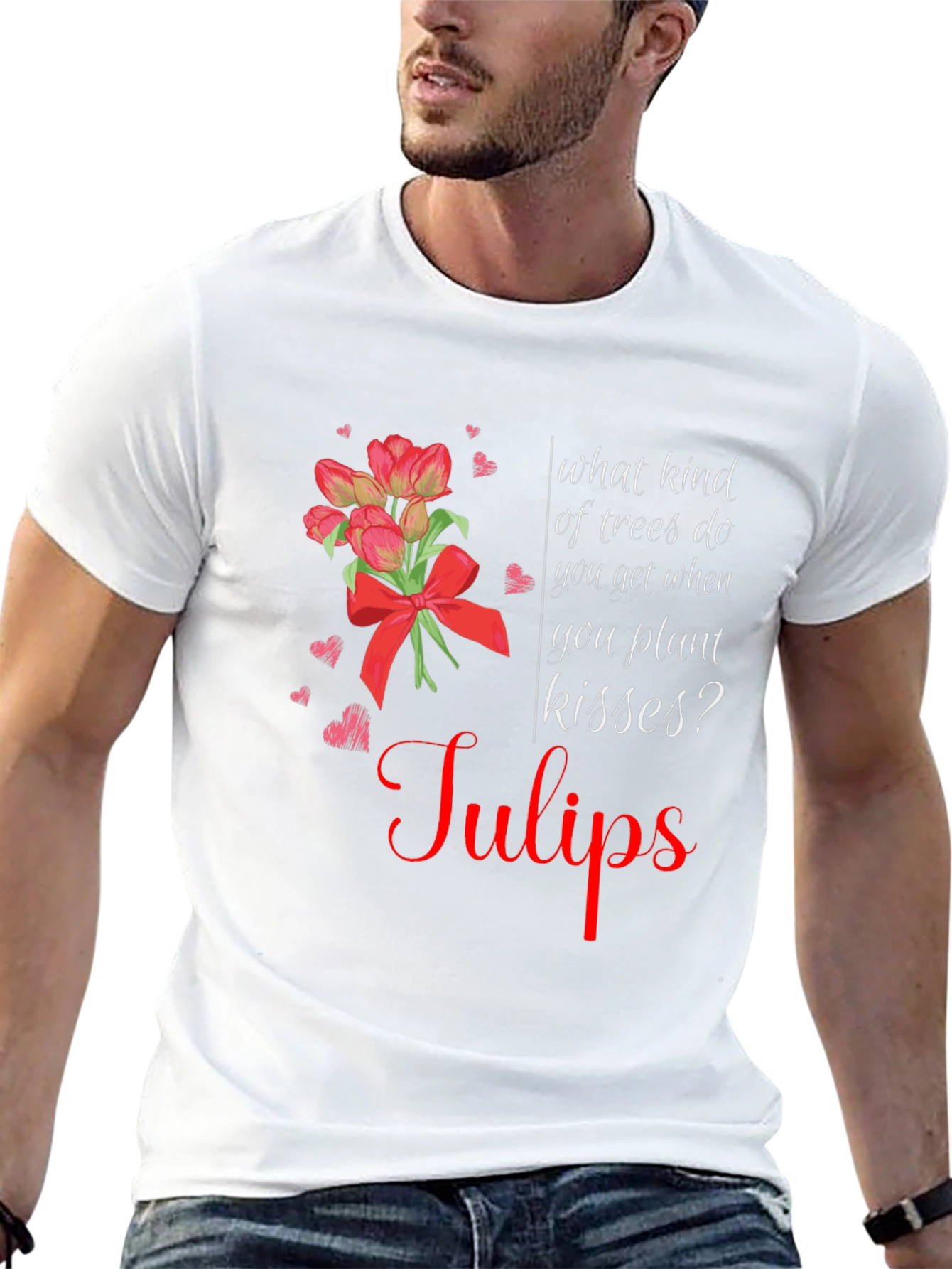 Tulips Kisses Black T-Shirt