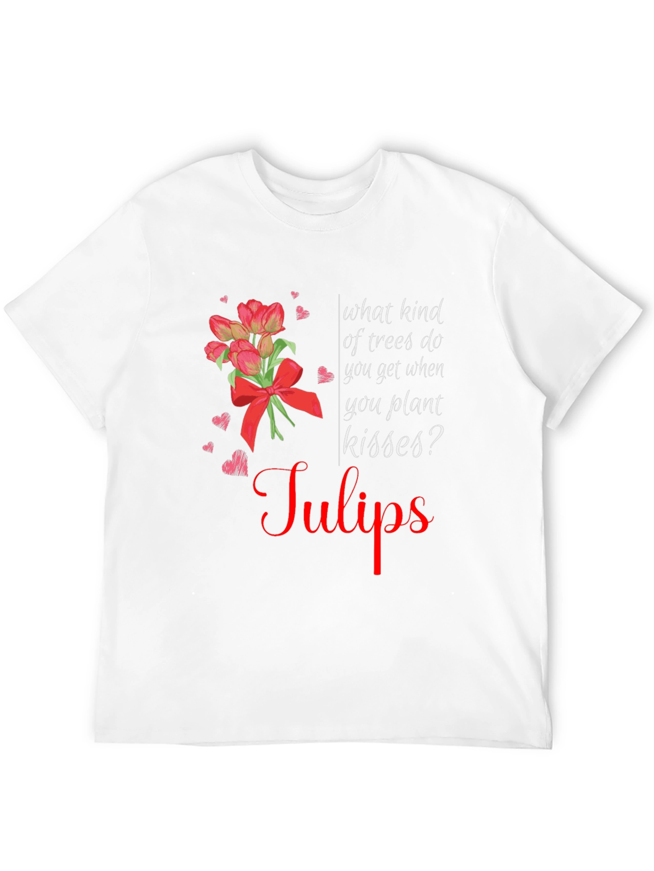Tulips Kisses Black T-Shirt