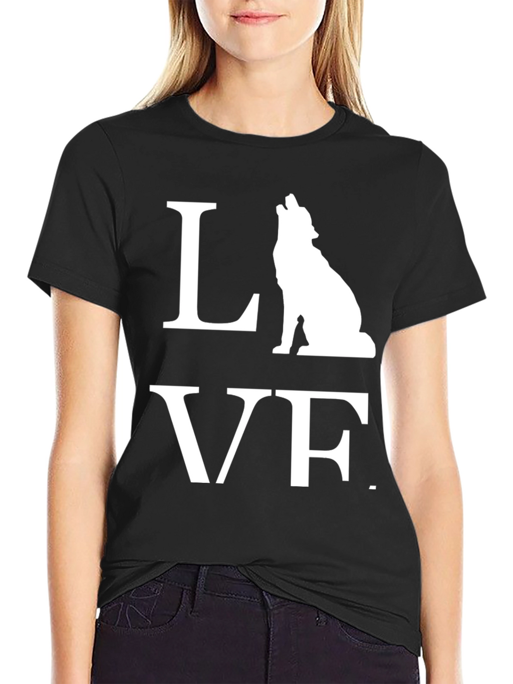 Wolf LOVE Graphic Tee - Mens Black T-Shirt