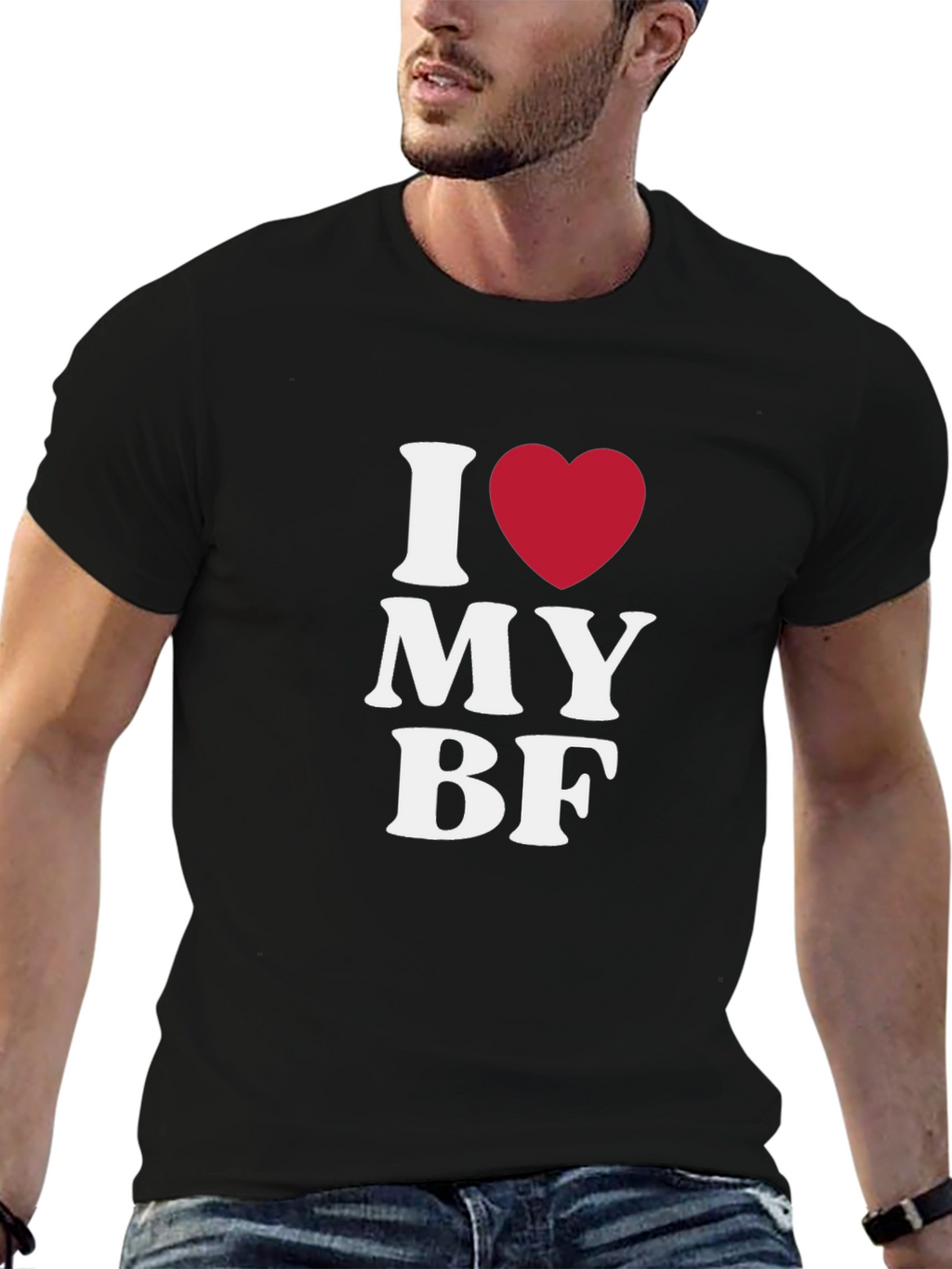 I Love My BF Black T-Shirt
