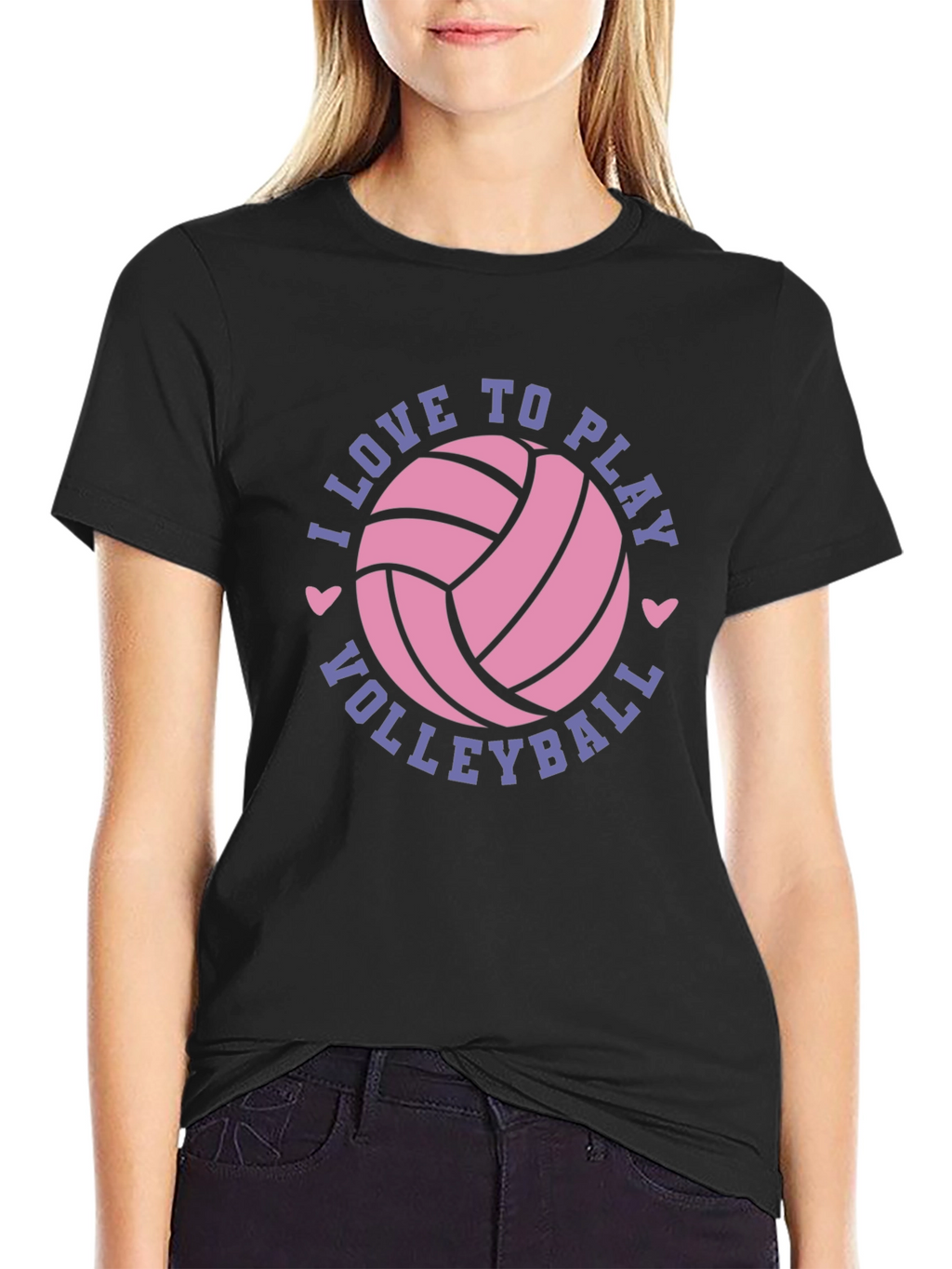 I Love to Play Volleyball Graphic Tee Shirt
