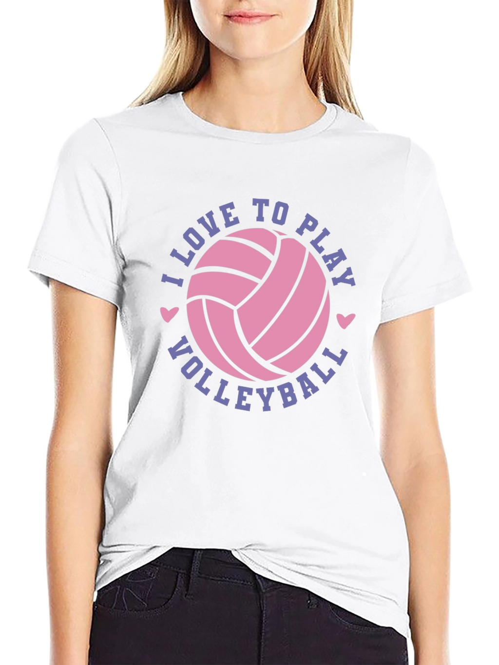 I Love to Play Volleyball Graphic Tee Shirt