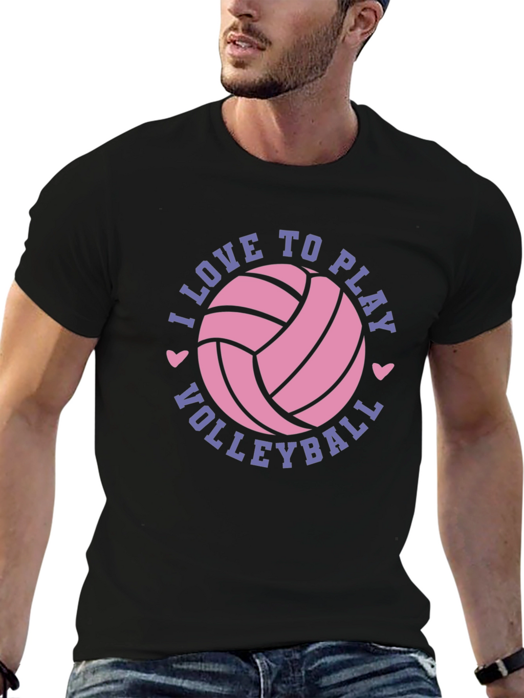 I Love to Play Volleyball Graphic Tee Shirt