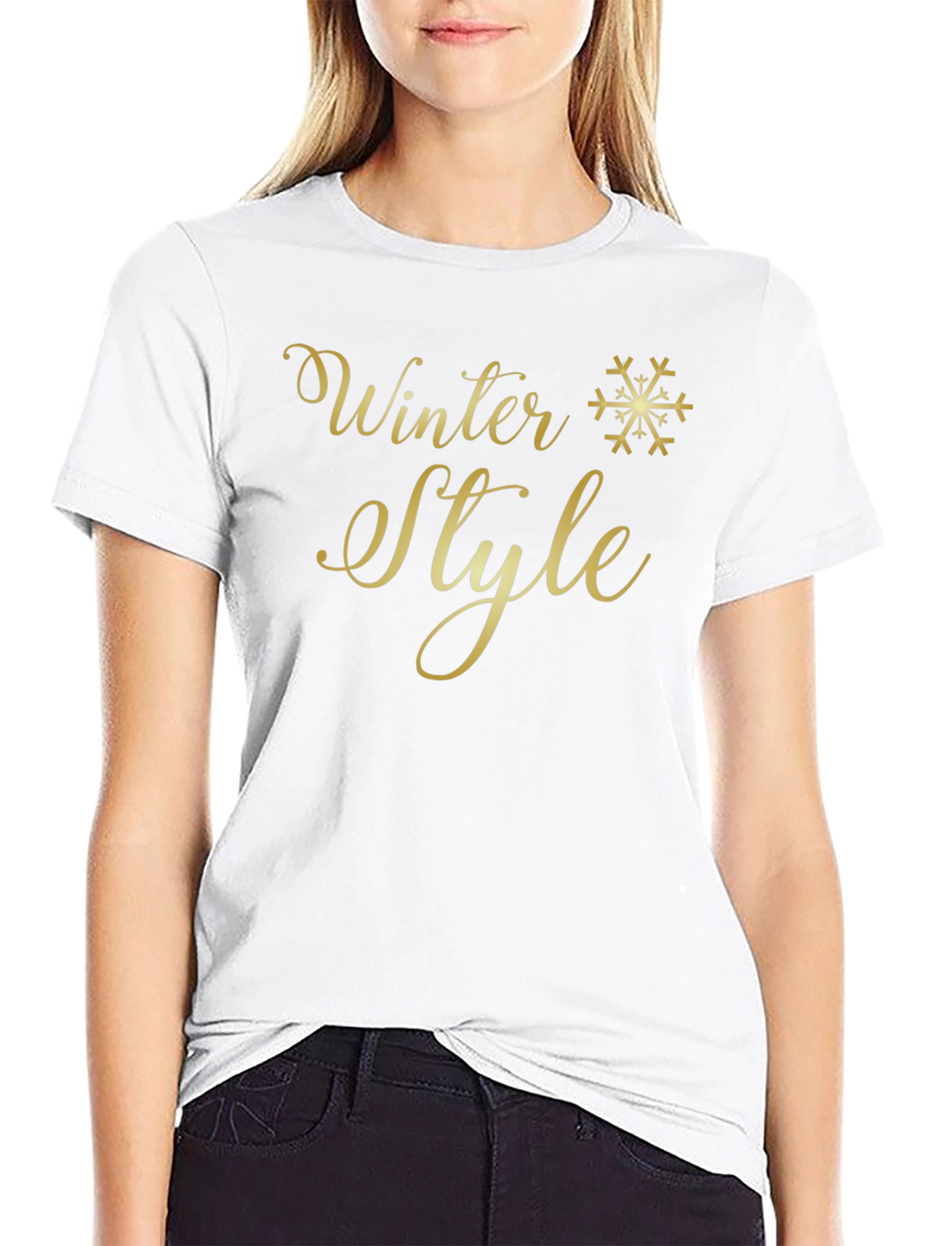 Winter Style T-Shirt - Gold Print