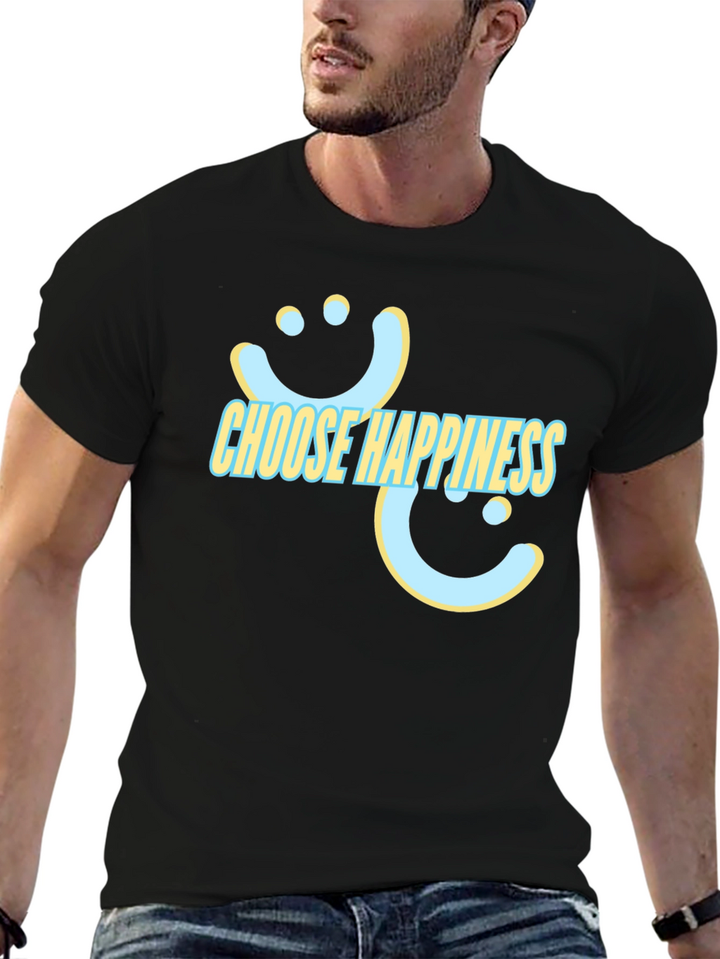Choose Happiness T-Shirt - Graphic Print Tee