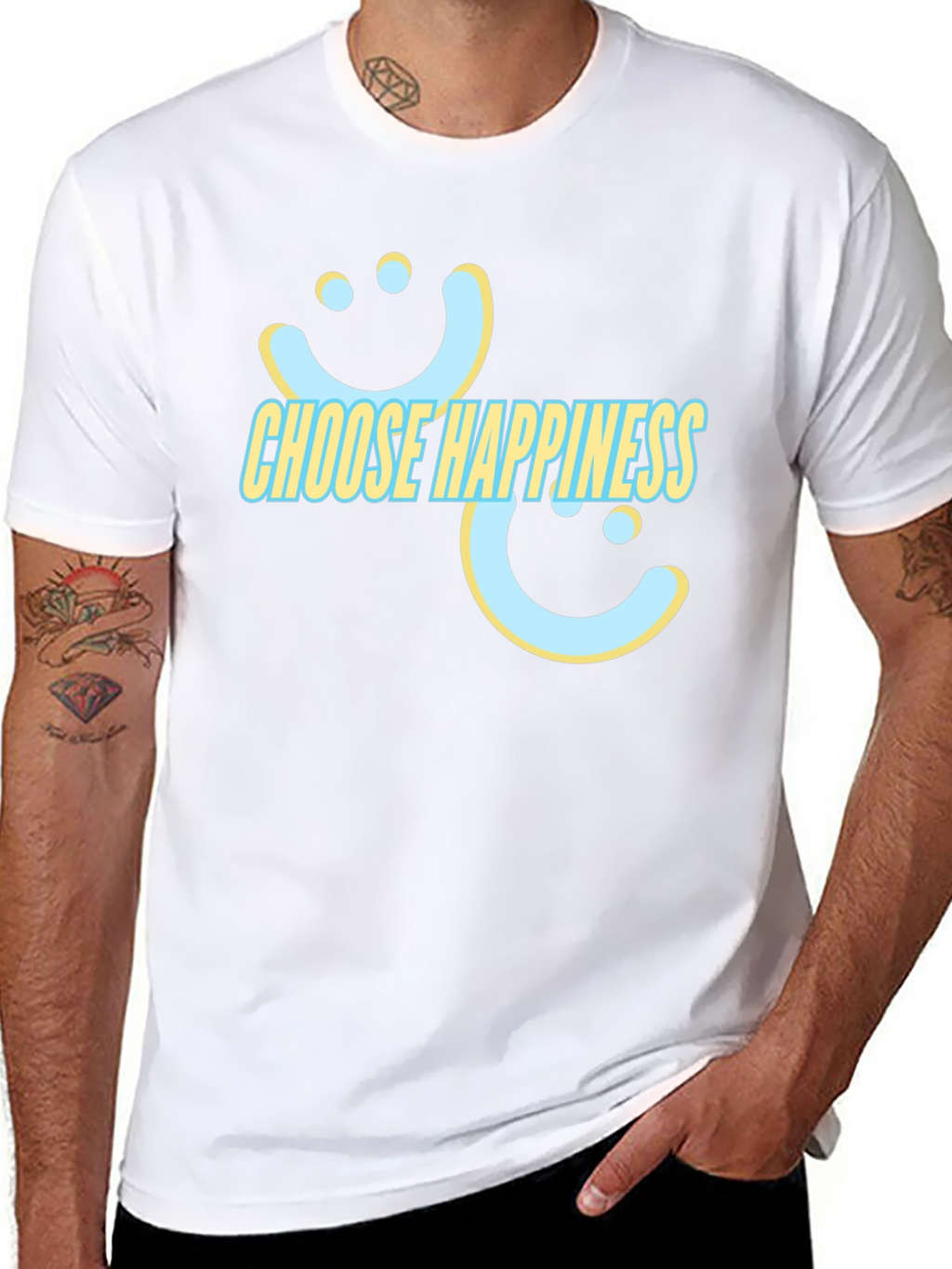 Choose Happiness T-Shirt - Graphic Print Tee