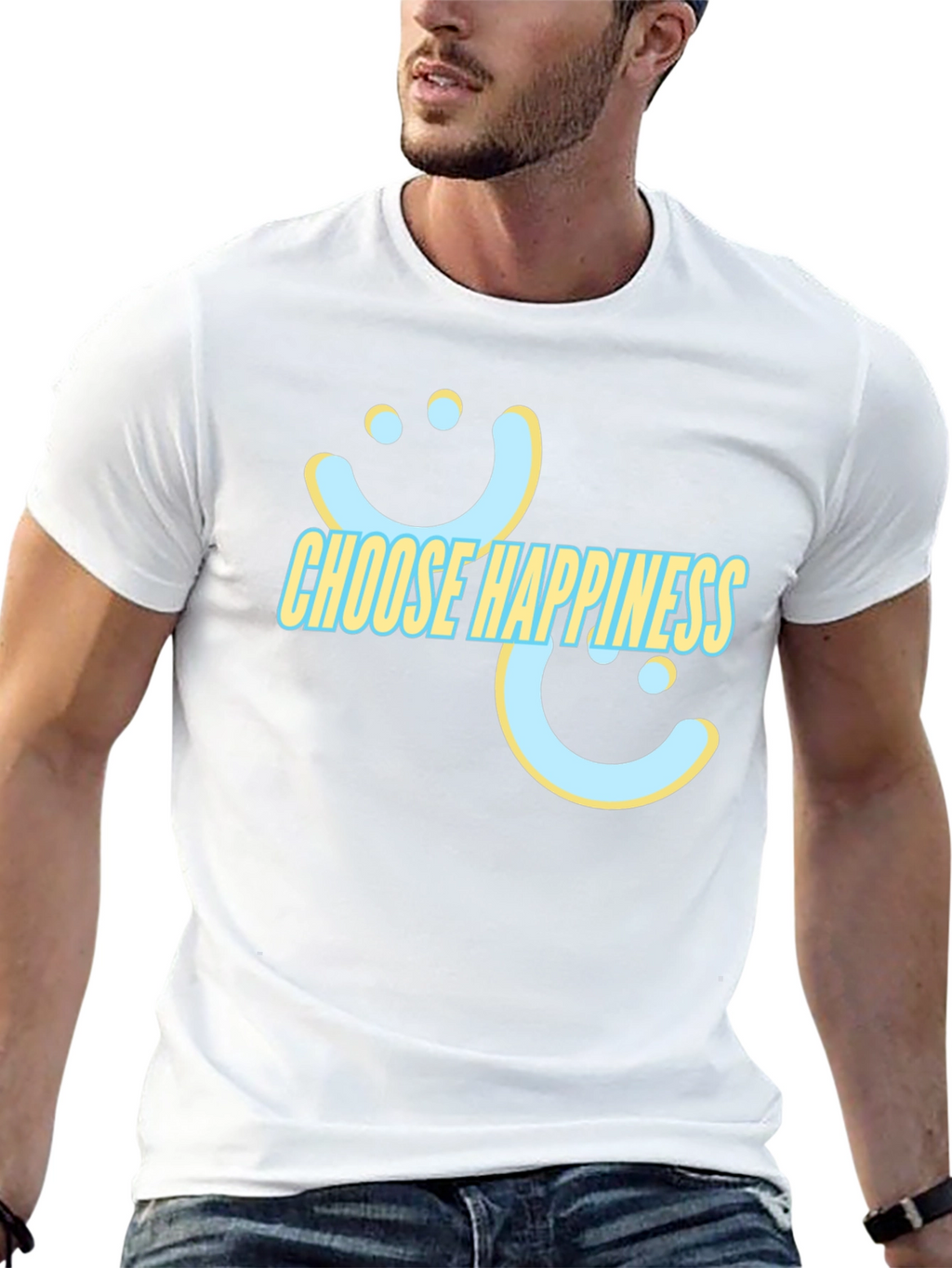 Choose Happiness T-Shirt - Graphic Print Tee