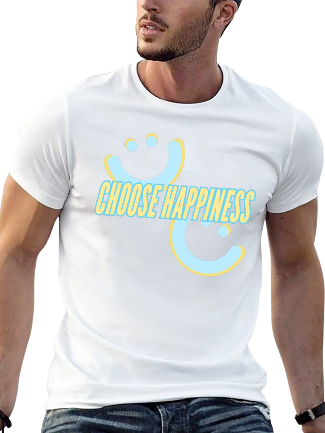 Choose Happiness T-Shirt - Graphic Print Tee