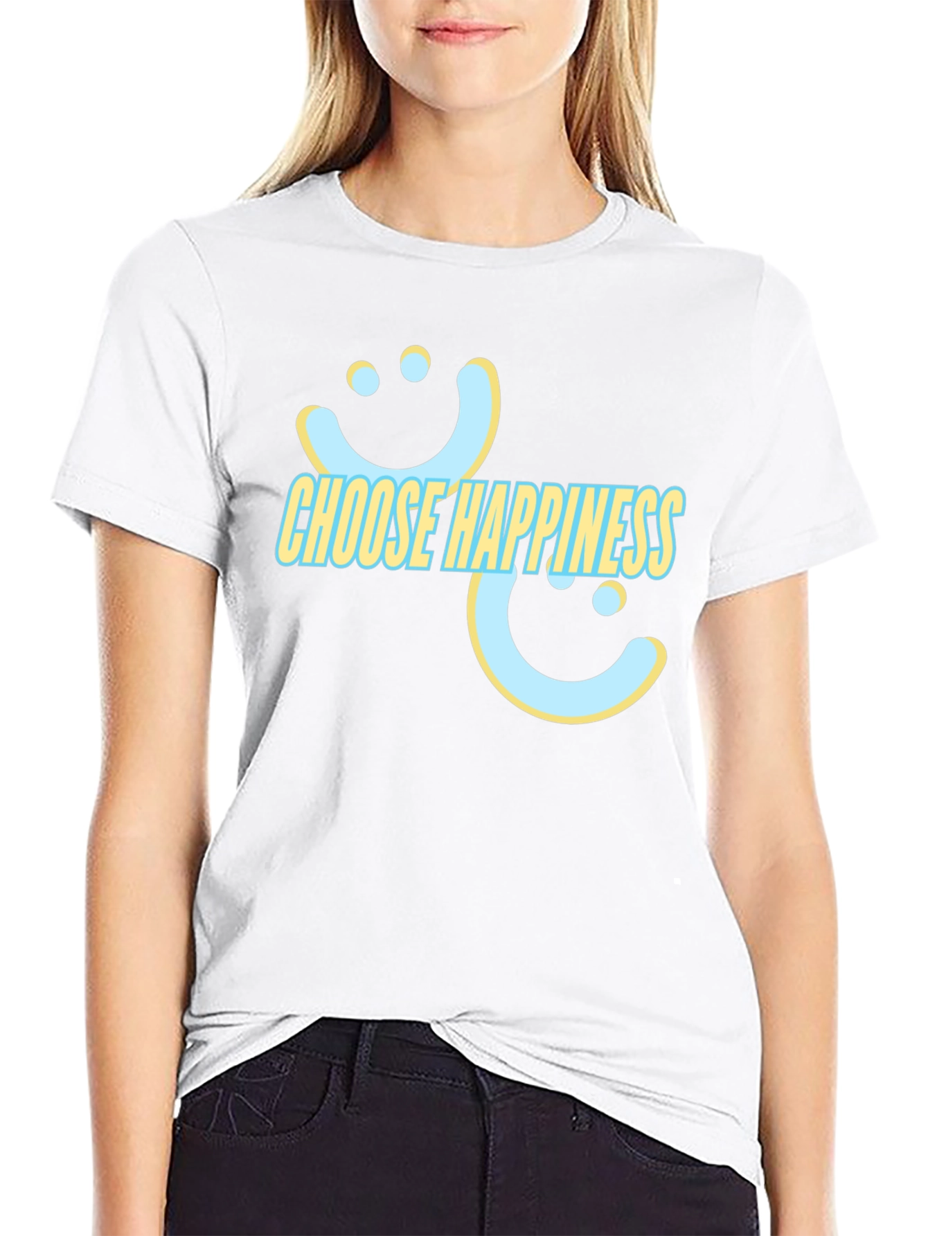 Choose Happiness T-Shirt - Graphic Print Tee