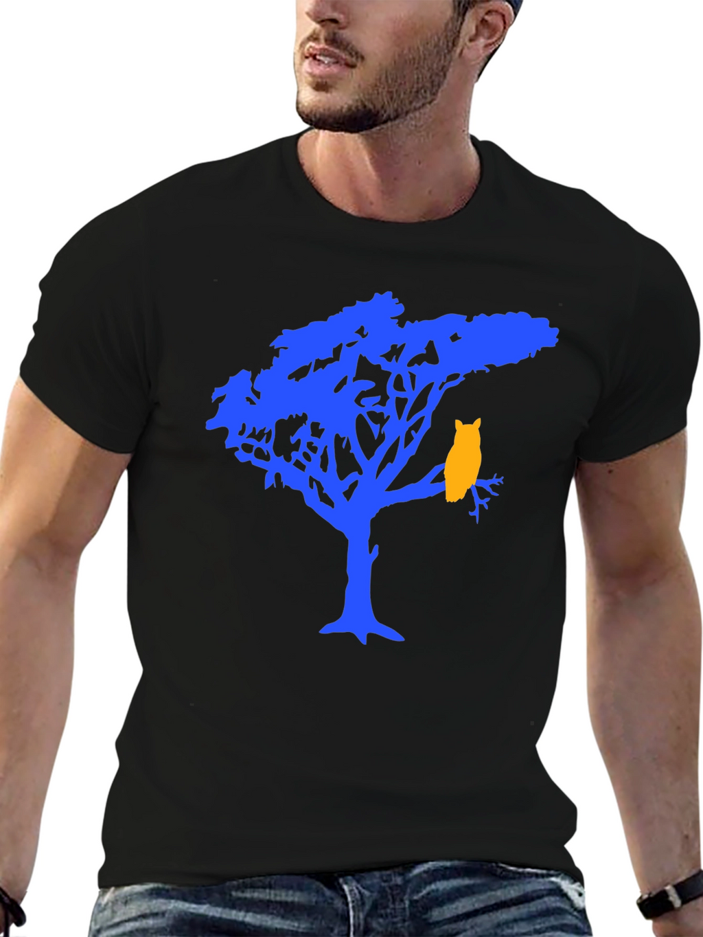 Nature Silhouette Graphic Tee - Black