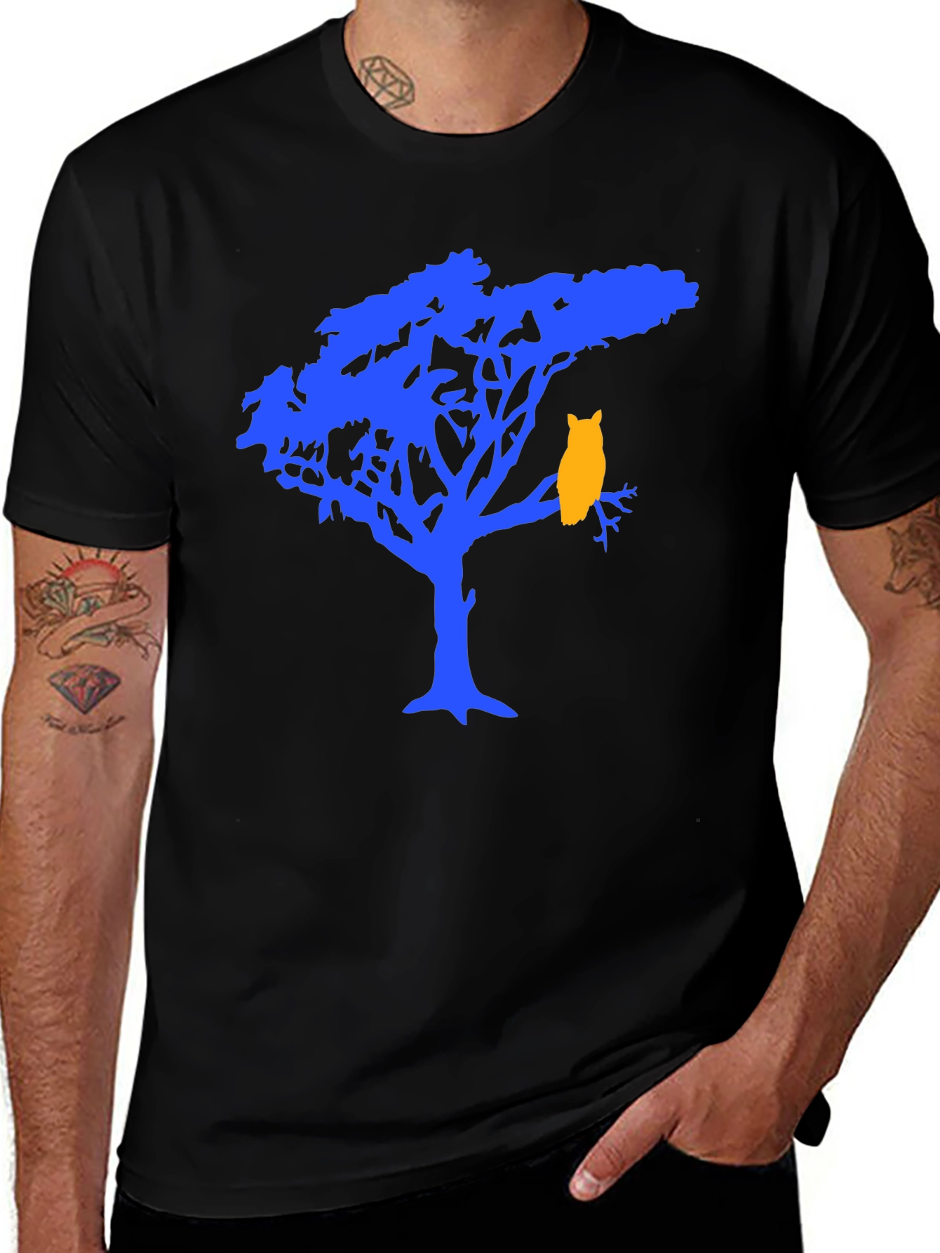Nature Silhouette Graphic Tee - Black