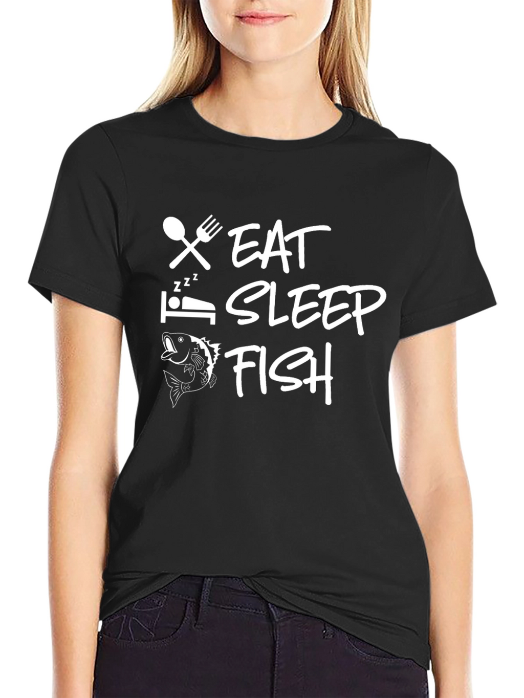 Eat Sleep Fish Graphic T-Shirt