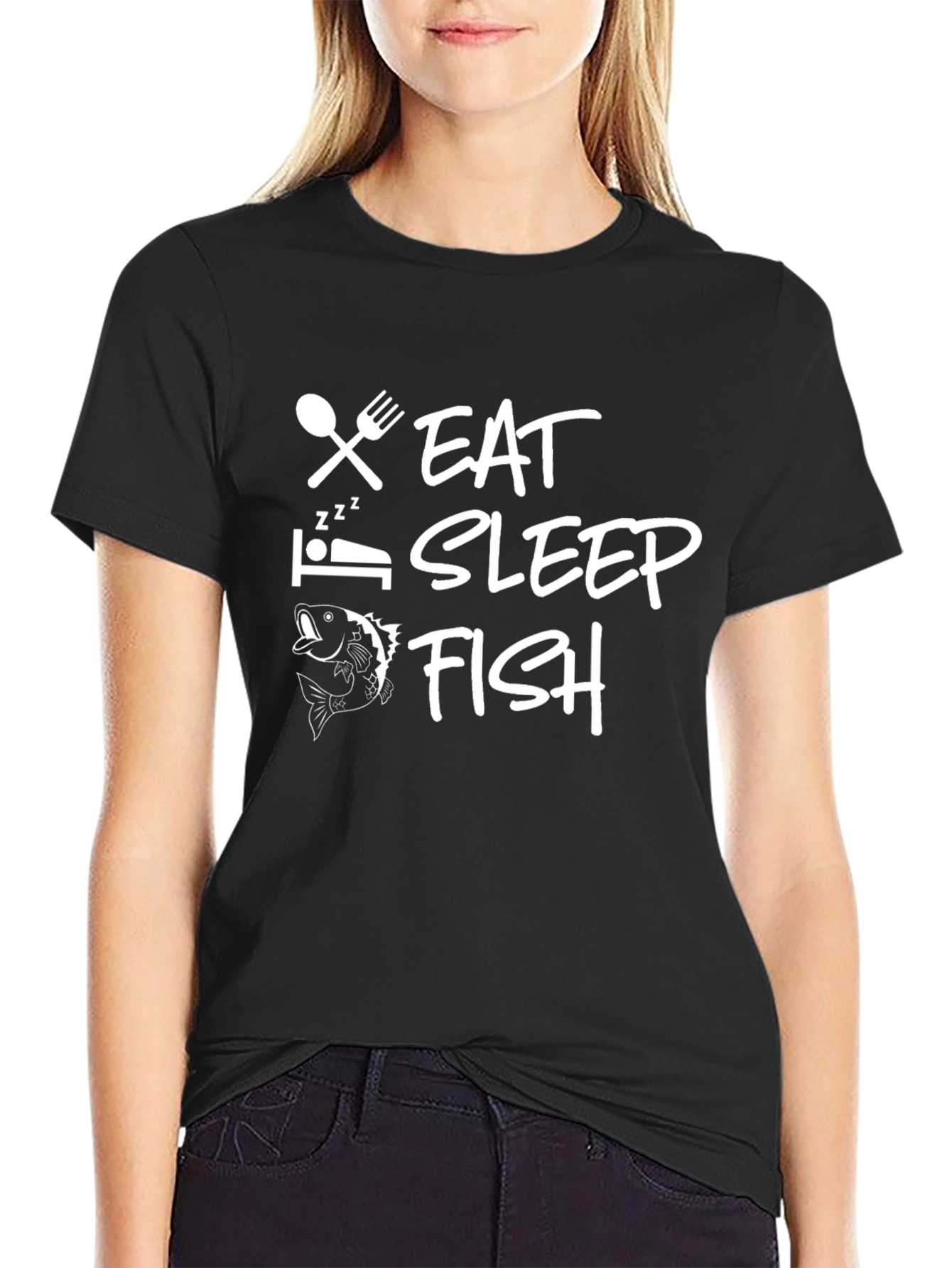 Eat Sleep Fish Graphic T-Shirt
