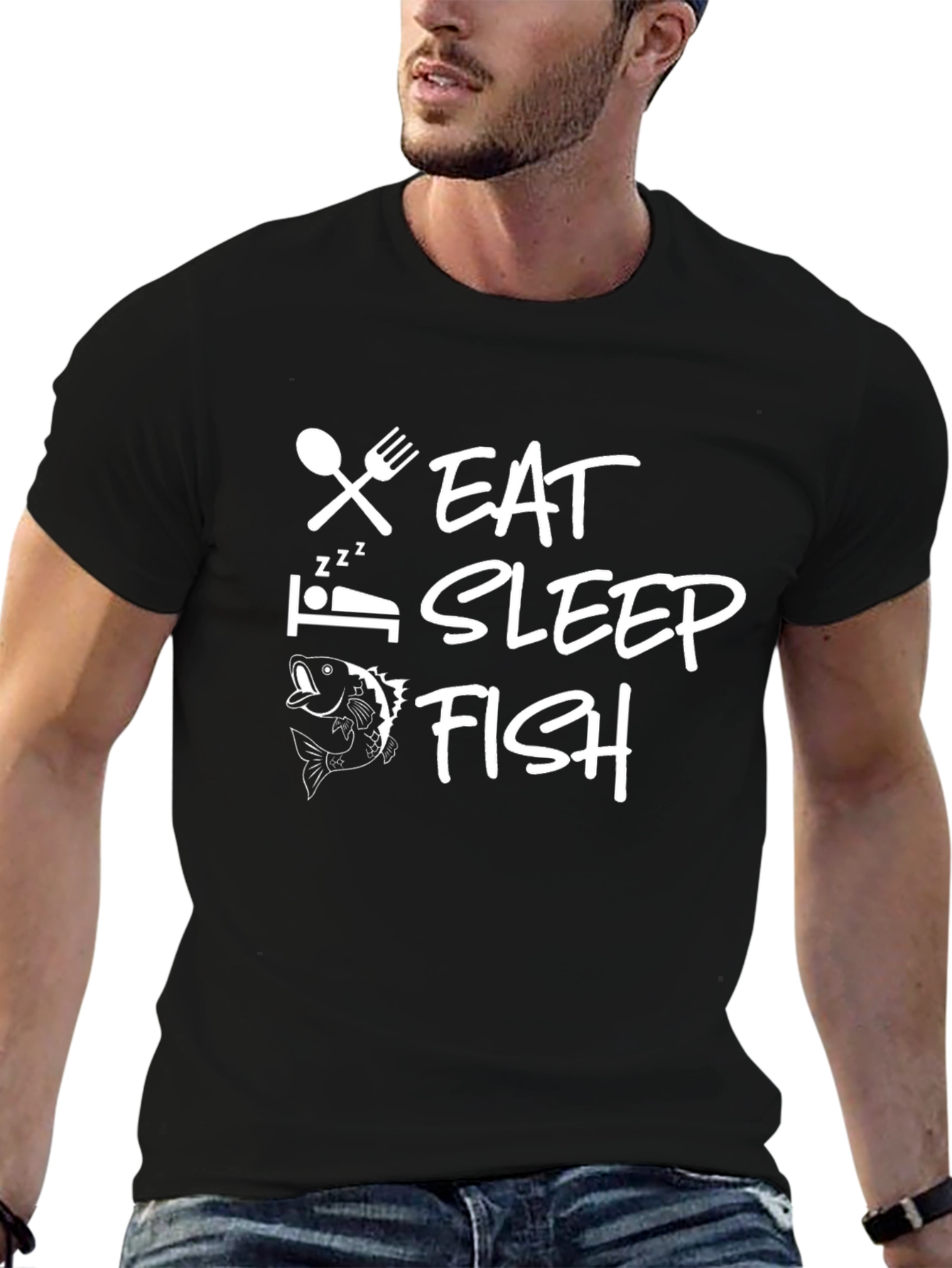 Eat Sleep Fish Graphic T-Shirt