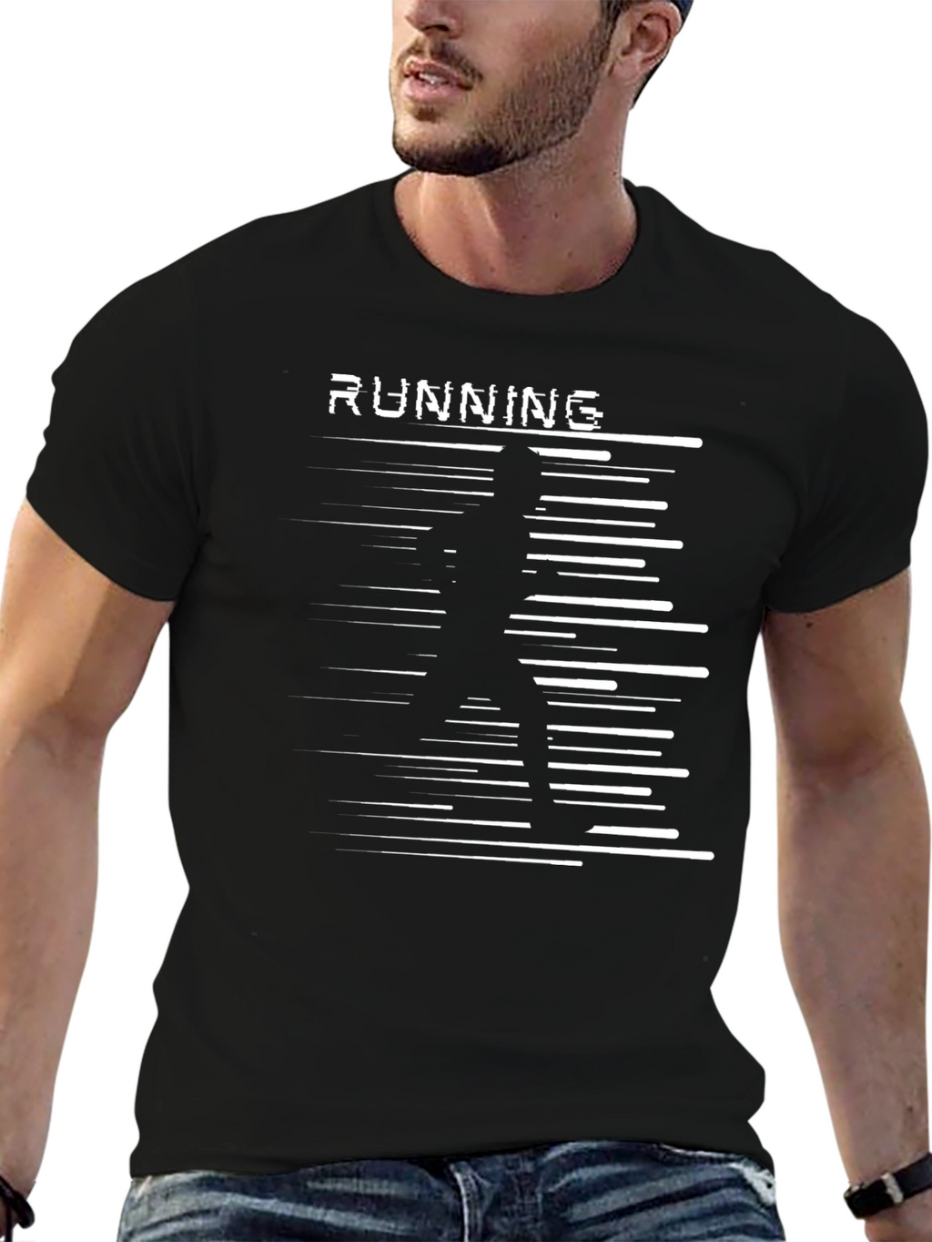 Running Graphic Black T-Shirt