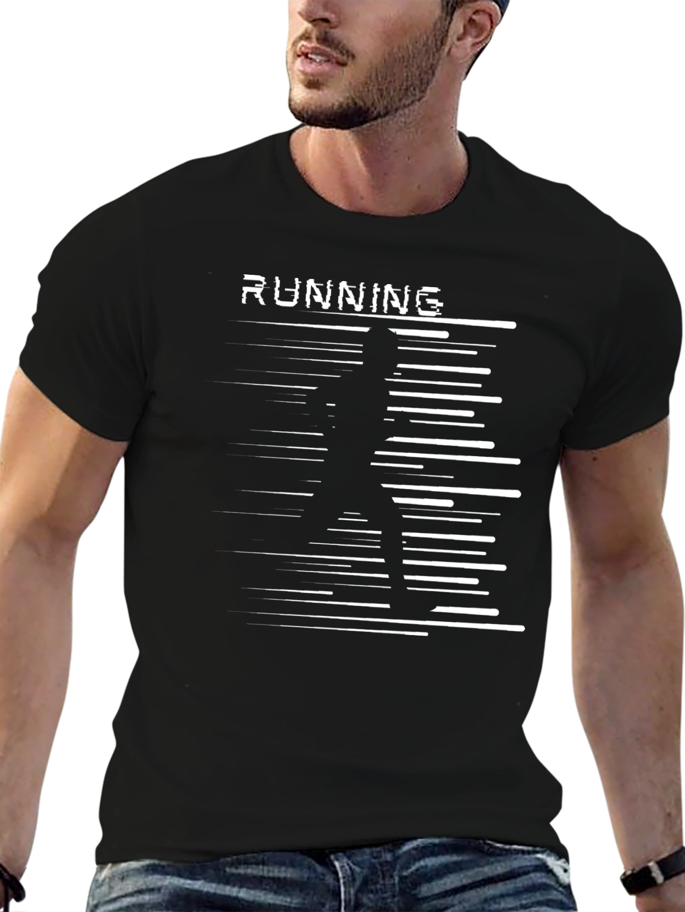 Running Graphic Black T-Shirt