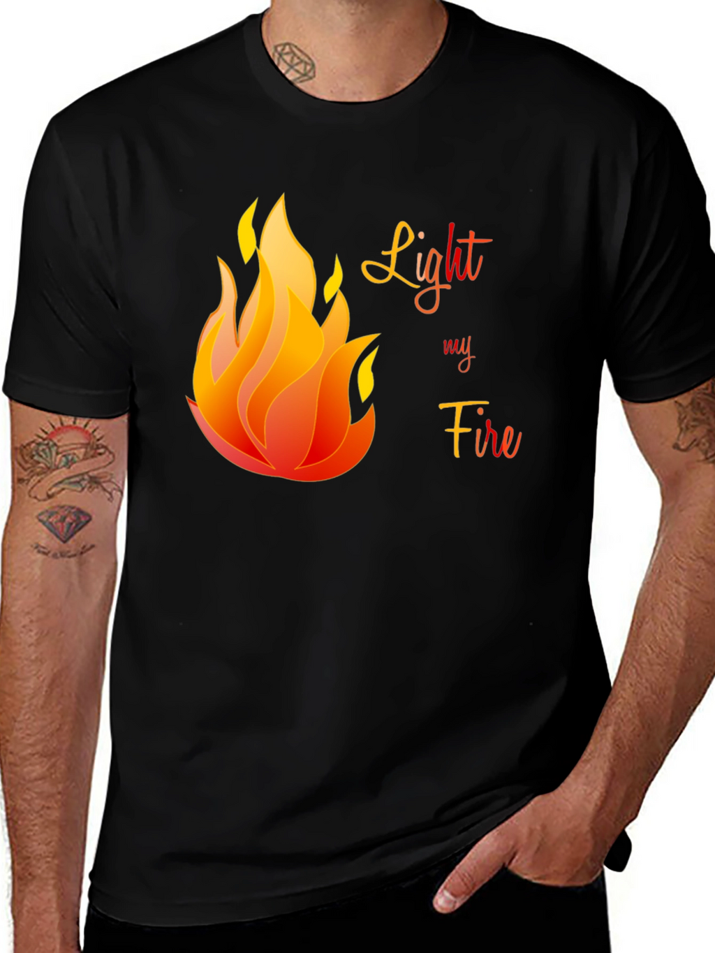 Light My Fire Graphic T-Shirt - Black
