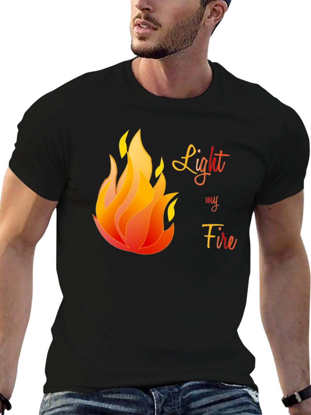Light My Fire Graphic T-Shirt - Black