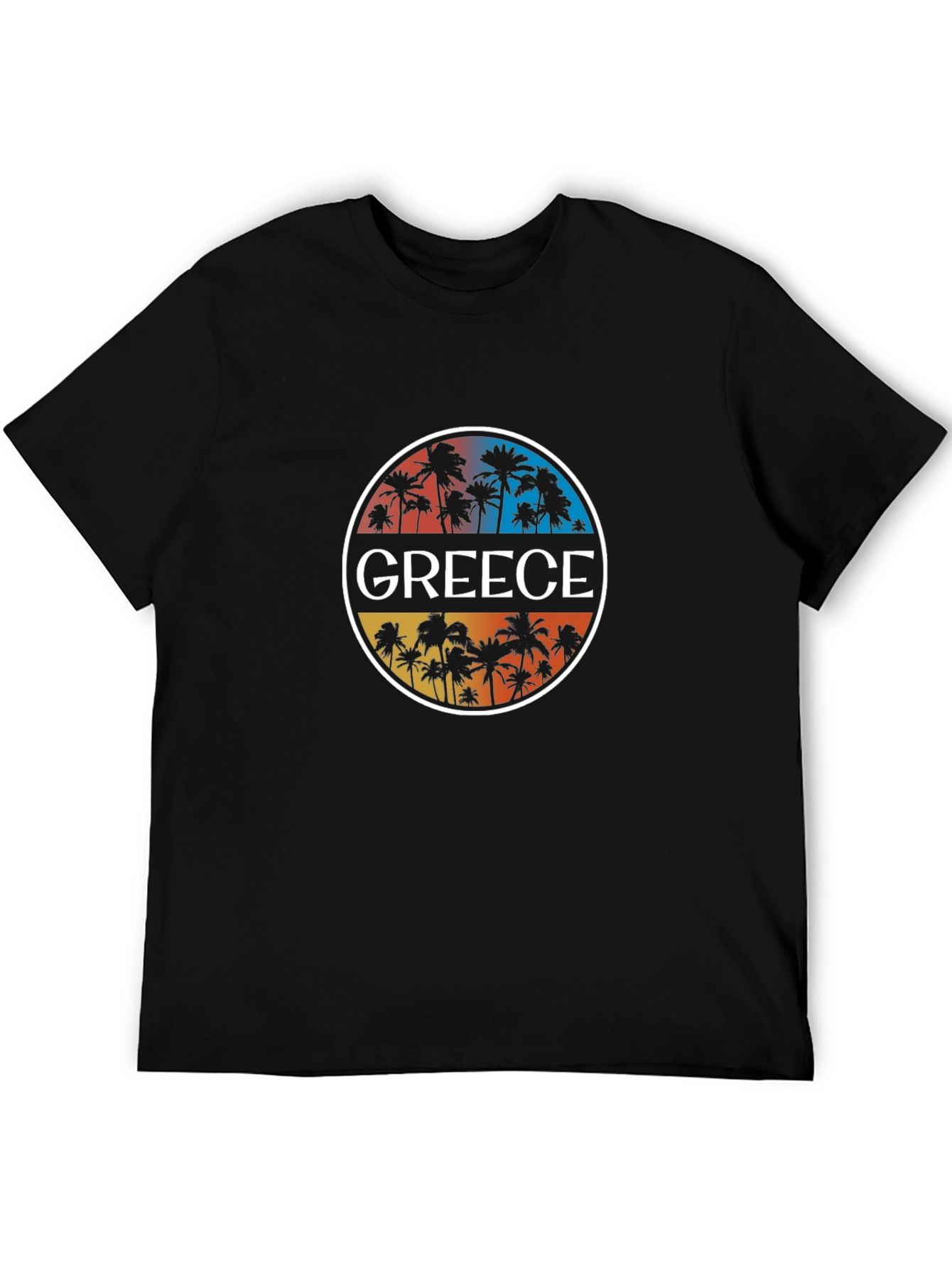 Greece Palm Tree Graphic T-Shirt